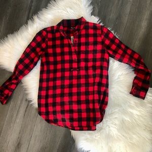 NWT | Madewell Buffalo Plaid Red & Black Flannel Shirt | XS